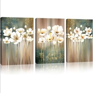 3 Piece Flower Wall Art Canvas